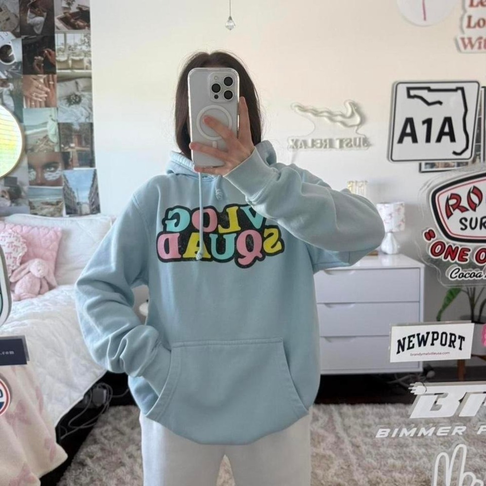 David Dobrik Vlog Squad sky‎ blue hoodie